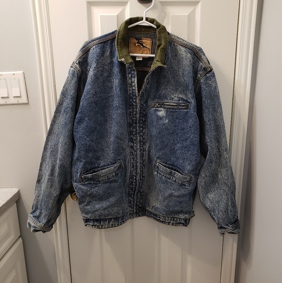 Vintage Jackets & Blazers - VINTAGE EDWIN TOKYO JEAN Green Collar Denim Jacket